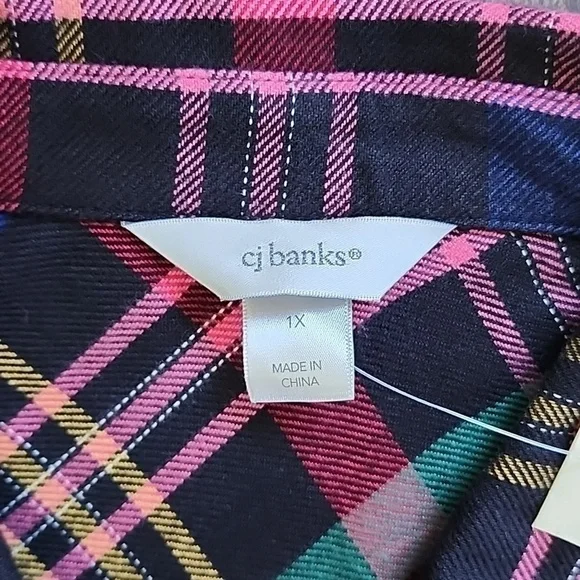 NWT CJ Banks Flannel Sz 1X - Picture 2 of 4